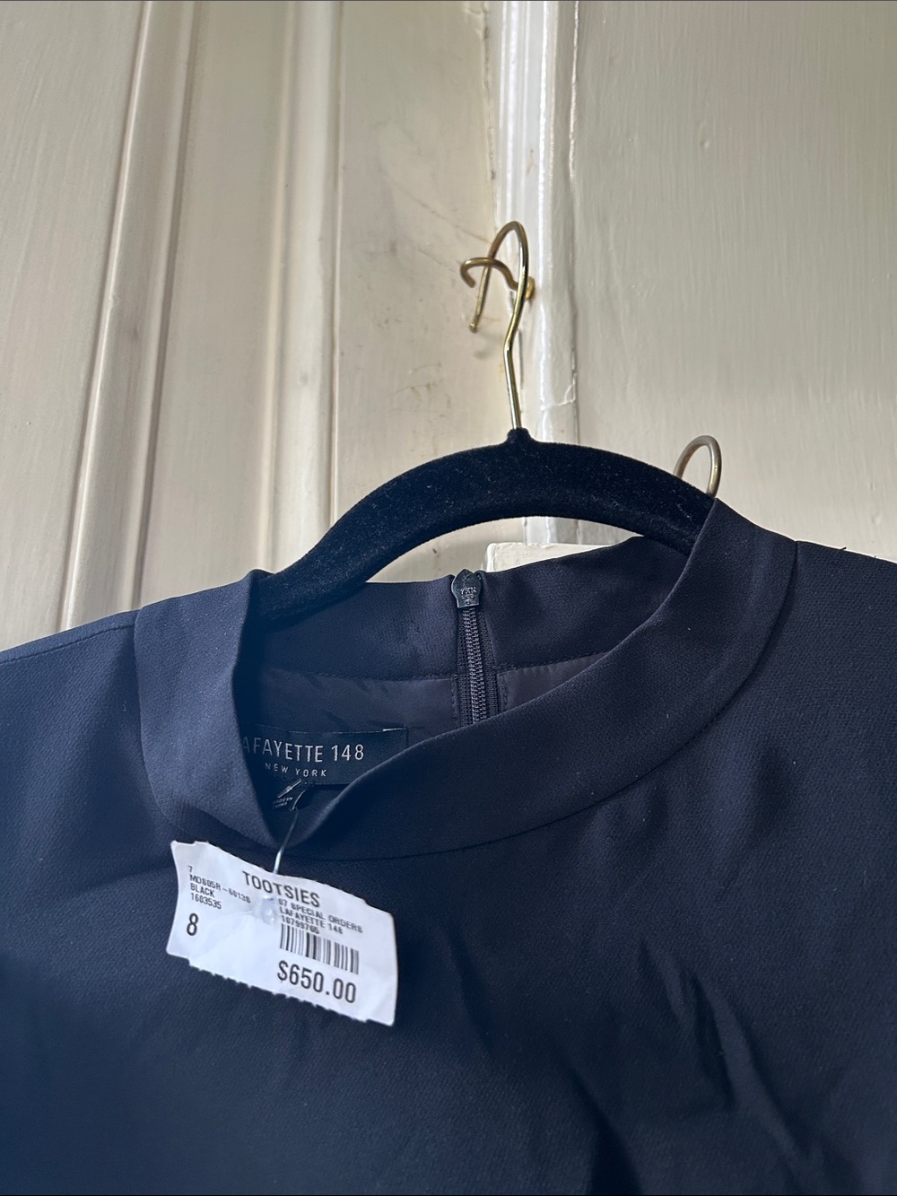 Lafayette 148 New York Navy Crewneck Dress